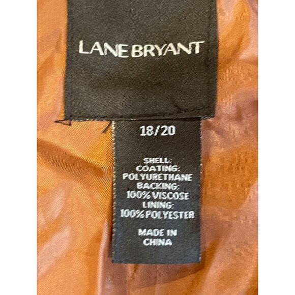 Lane Bryant Womens Moto Jacket Faux Leather Zip up Long Sleeve Brown Size 18/20 - Picture 7 of 9